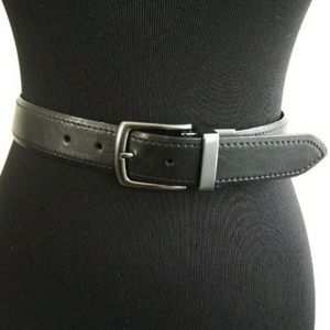🦋 Columbia Reversible Brown Black Leather Belt 34/85